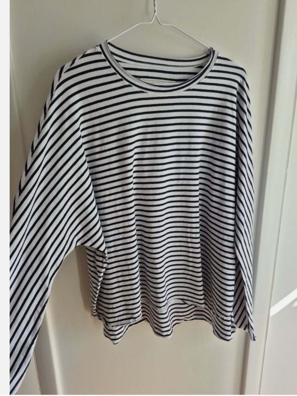 Frank & Eileen Anna Long Sleeve Heritage Jersey Capelet Navy French Stripe sz M - Picture 2 of 8